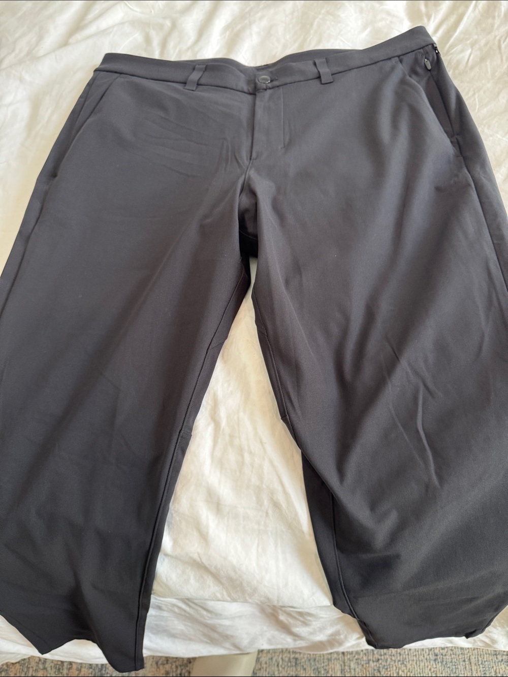 Lulu Lemon Men's Slim Black Stretch Pants - Classic Everyday Trousers,Size 38